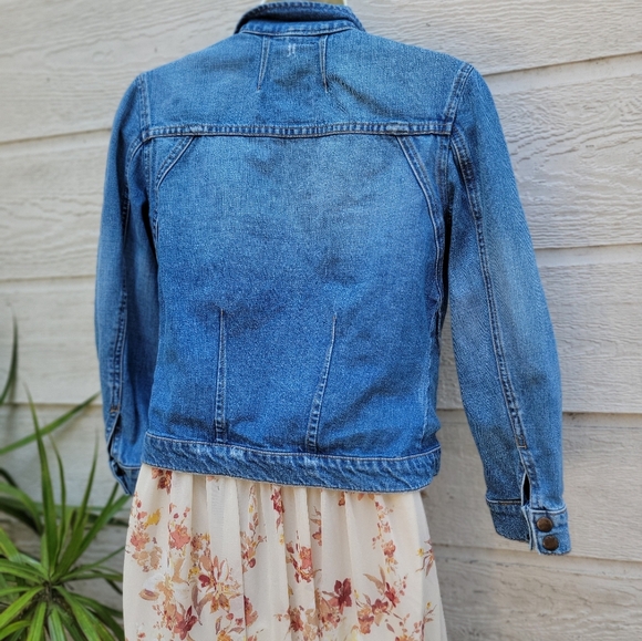 Free People jean jacket size S Color blue - Picture 8 of 11